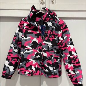 MOERDENG NWT Winter Ski Jacket Waterproof Pink Camo